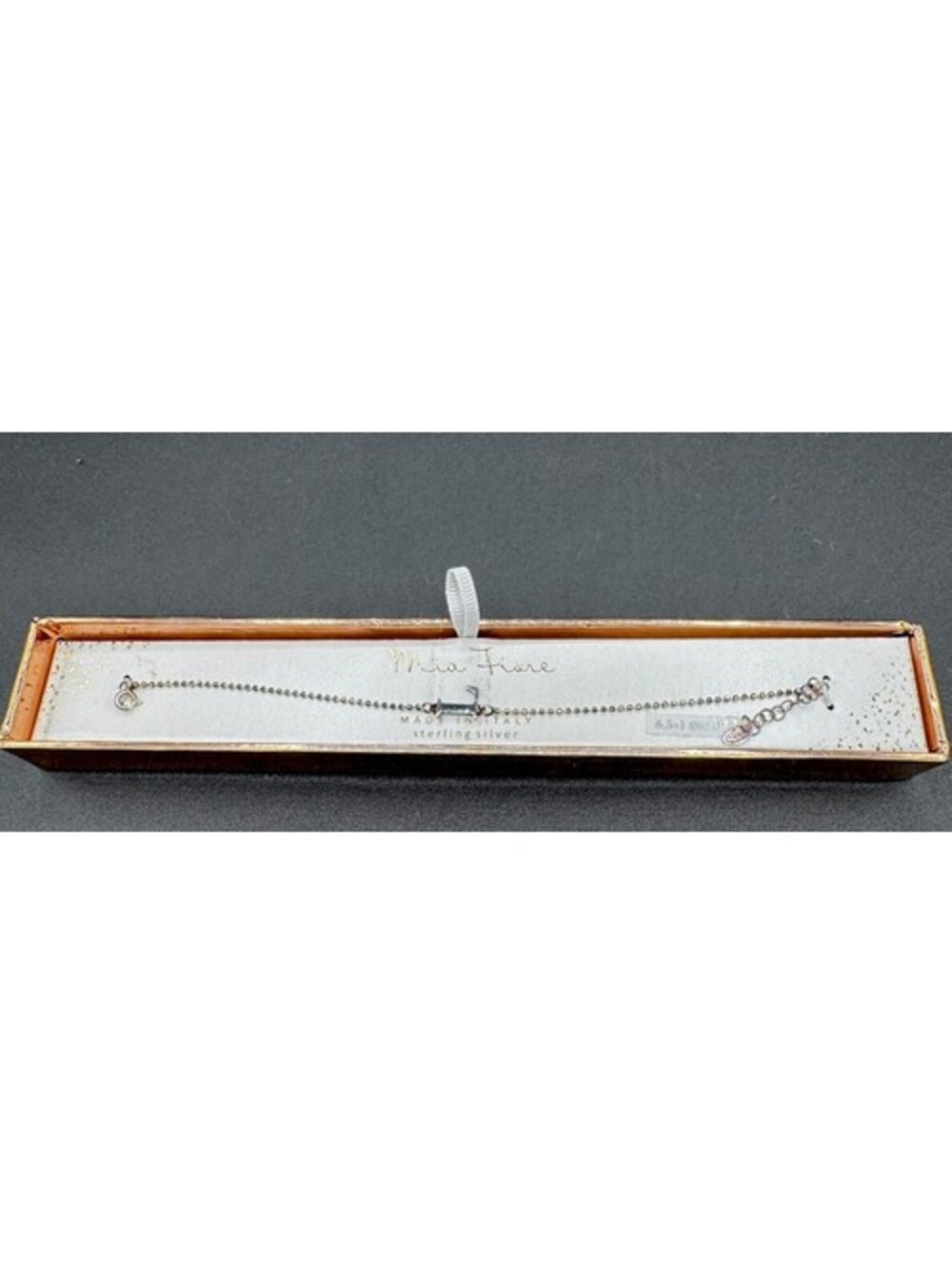 Mia Fiore Italy .925 Sterling Silver Sword Bracelet Minimalist Chain New In Box